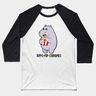 Hippo-pop-cornamus Funny Hippo Pun Baseball T-Shirt